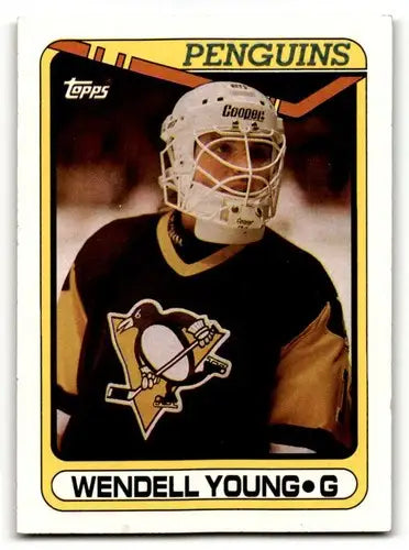 1990 Topps #309 Wendell Young Pittsburgh Penguins Hockey Cards NM Ne ID:55536 - Hockey Card Single