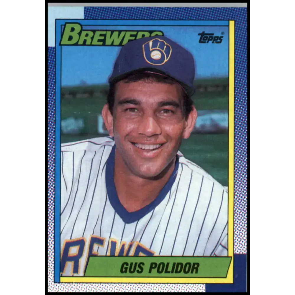 1990 Topps #313 Gus Polidor NM-MT Milwaukee Brewers Baseball Card - Baseball Card Single