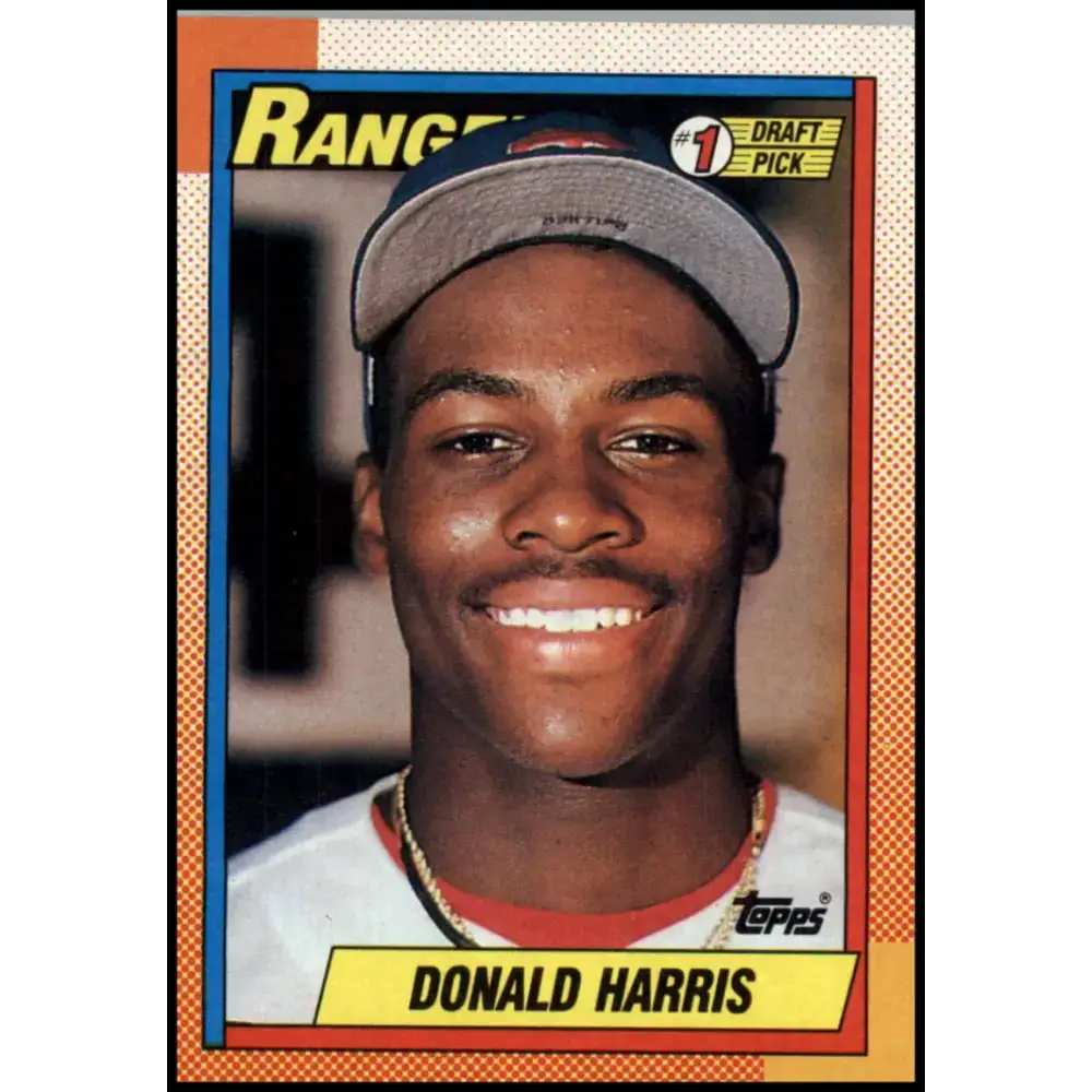 1990 Topps #314 Donald Harris FDP NM-MT RC Rookie Texas Rangers Baseball Card - Baseball Card Single