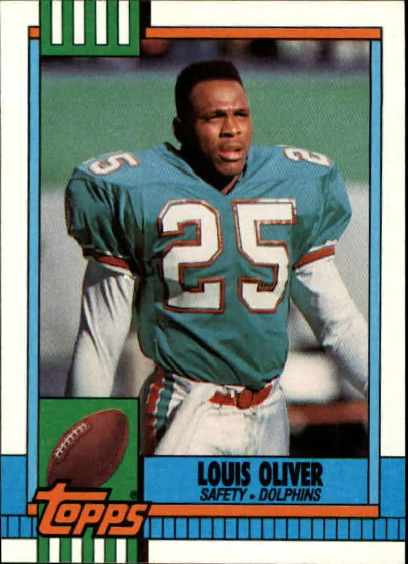 1990 Topps #318 Louis Oliver EX Excellent Miami Dolphins Football Card - Football Card Single