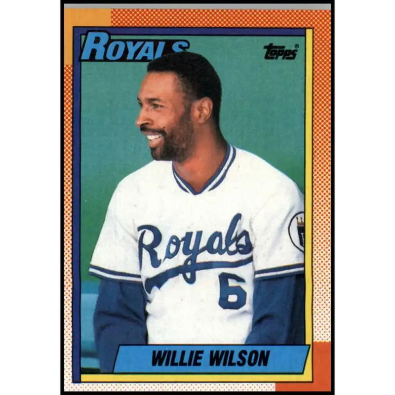 1990 Topps #323 Willie Wilson NM-MT Kansas City Royals Baseball Card - Baseball Card Single