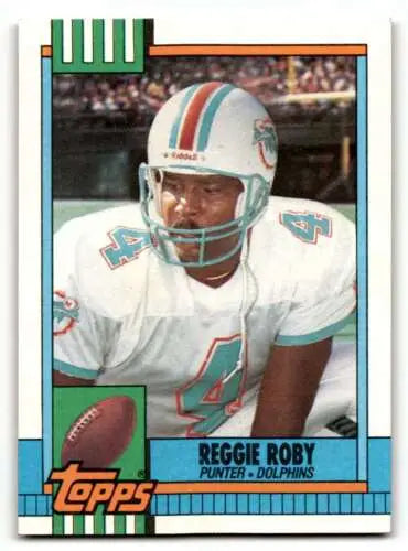 1990 Topps #325 Reggie Roby Miami Dolphins football card with original gloss finish