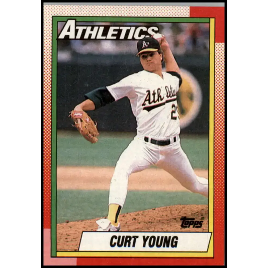 1990 Topps #328 Curt Young NM-MT Oakland Athletics Baseball Card - Baseball Card Single