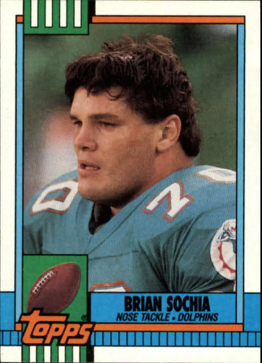 1990 Topps #329 Brian Sochia EX Excellent Miami Dolphins Football Card