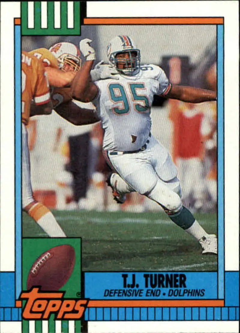 1990 Topps #331 T.J. Turner EX Excellent Miami Dolphins Football Card - Football Card Single