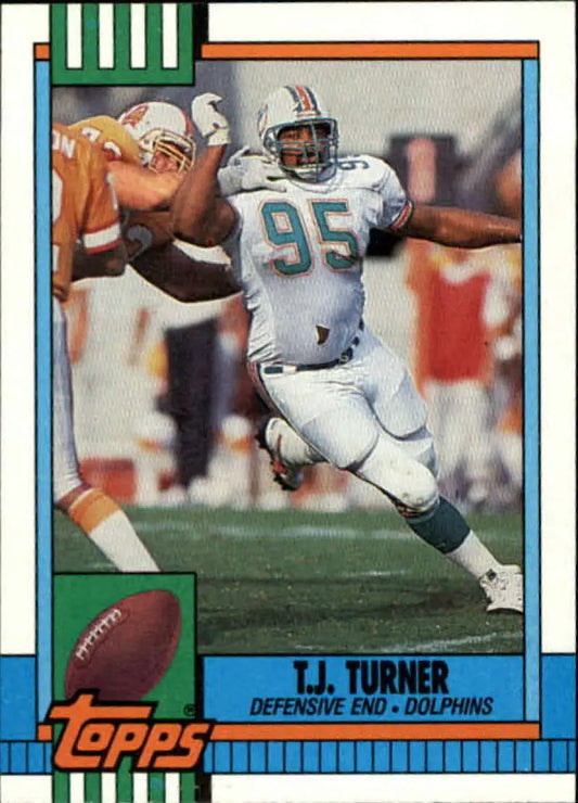 1990 Topps #331 T.J. Turner EX Excellent Miami Dolphins Football Card