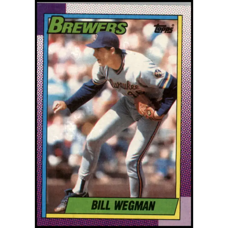 1990 Topps #333 Bill Wegman NM-MT Milwaukee Brewers Baseball Card - Baseball Card Single