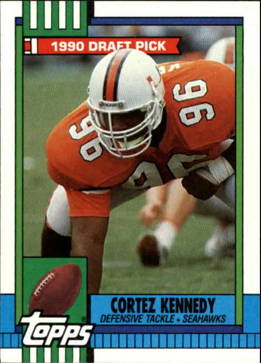 1990 Topps #334 Cortez Kennedy EX Excellent RC Rookie Seattle Seahawks Football Card