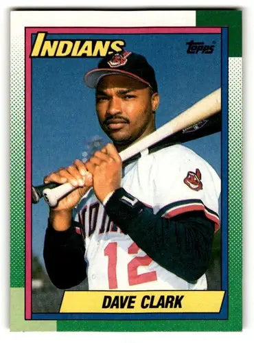 1990 Topps Dave Clark Cleveland Indians baseball card for Indians baseball collectors