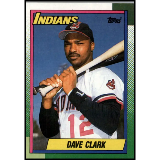 1990 Topps #339 Dave Clark NM-MT Cleveland Indians Baseball Card - Baseball Card Single
