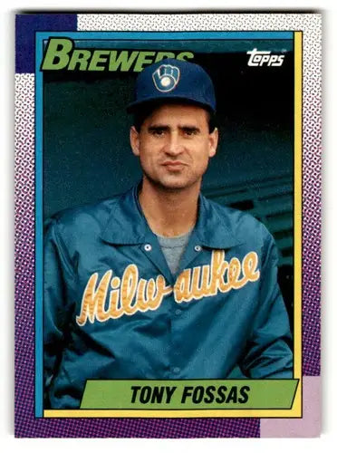 Original gloss Tony Fossas Milwaukee baseball card from 1990 Topps #34