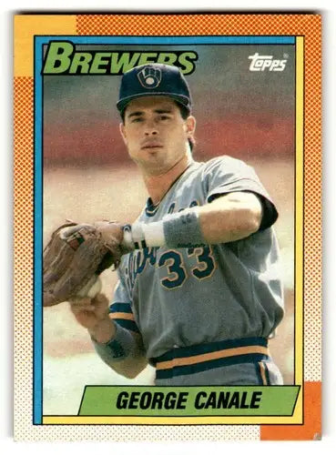 Original gloss 1990 Topps George Canale Milwaukee Brewers baseball card image