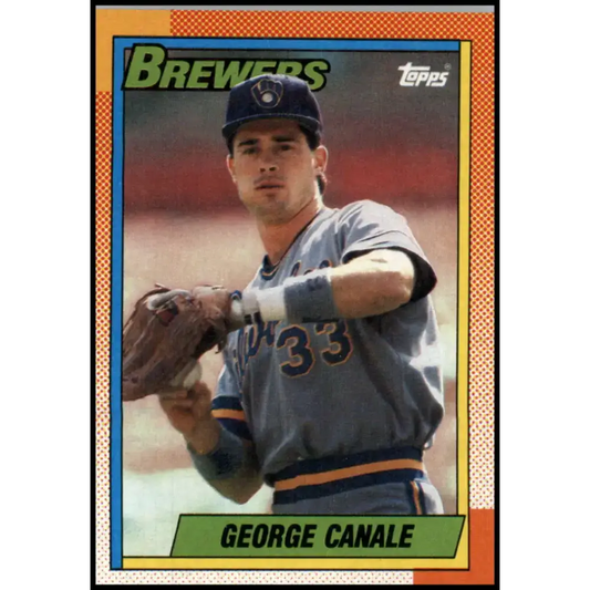 1990 Topps #344 George Canale NM-MT RC Rookie Milwaukee Brewers Baseball Card - Baseball Card Single