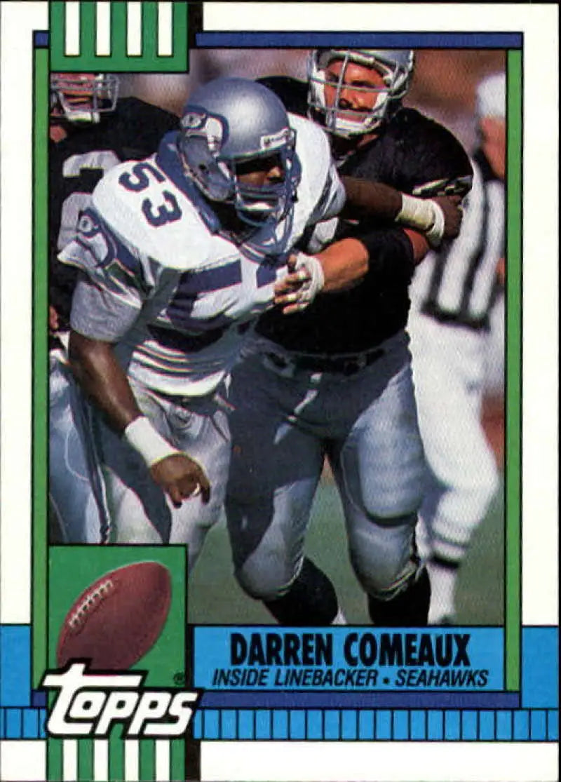 1990 Topps #348 Darren Comeaux EX Excellent RC Rookie Seattle Seahawks Football Card - Football Card Single