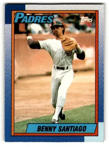 1990 Topps #35 Benny Santiago San Diego Padres Baseball Cards EX/NM ID:55653 - Baseball Card Single