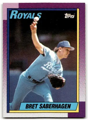 1990 Topps #350 Bret Saberhagen NM Near Mint Royals ID:43451 - Baseball Card Single