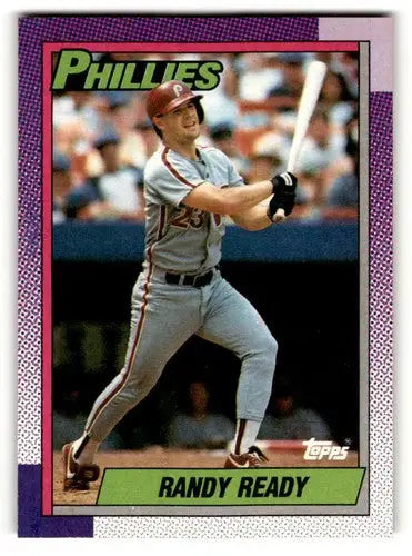 Original gloss Randy Ready Philadelphia Phillies baseball card from 1990 Topps #356