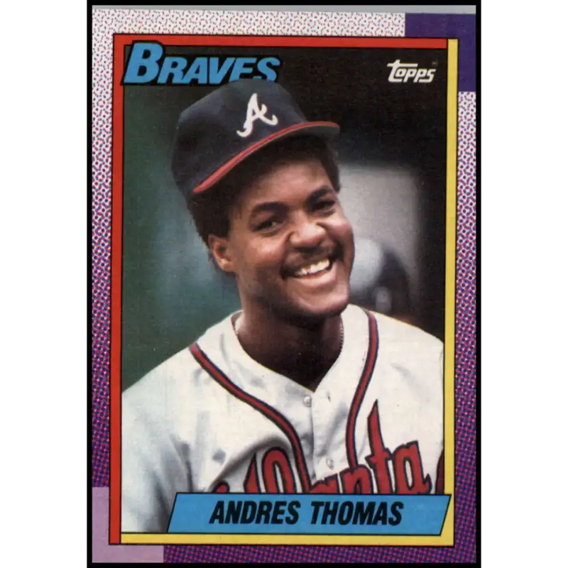 1990 Topps #358 Andres Thomas NM-MT Atlanta Braves Baseball Card - Baseball Card Single