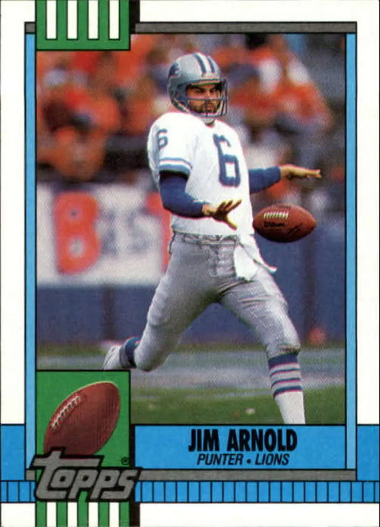1990 Topps #363 Jim Arnold EX Excellent Detroit Lions Football Card