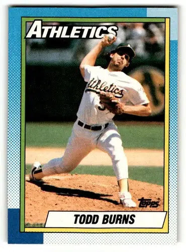 1990 Topps #369 Todd Burns Oakland Athletics Baseball Cards EX/NM ID:53596 - Baseball Card Single