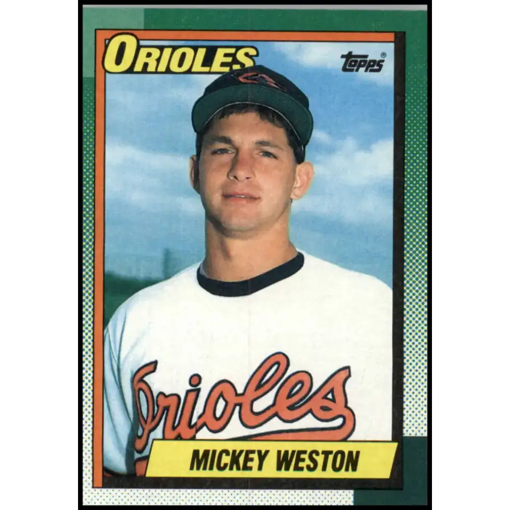 1990 Topps #377 Mickey Weston NM-MT RC Rookie Baltimore Orioles Baseball Card - Baseball Card Single