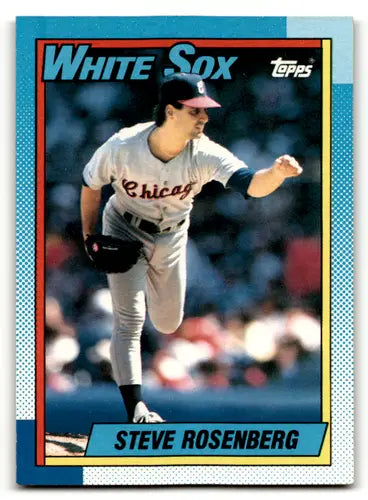 Original gloss 1990 Topps Steve Rosenberg baseball card featuring Steve Rosenberg White Sox