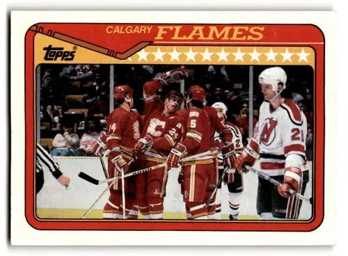 1990 Topps #38 Calgary Flames TC Calgary Flames Hockey Cards NM Near ID:55521 - Hockey Card Single