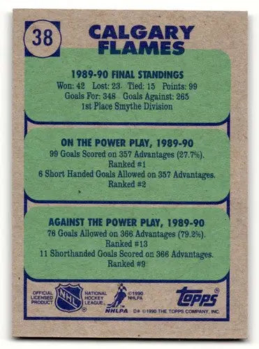 Calgary Flames hockey card back with original gloss featuring Simply Sandoval ID 63619