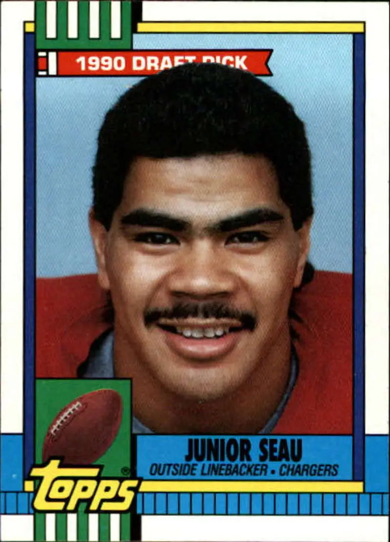 1990 Topps #381 Junior Seau EX Excellent RC Rookie San Diego Chargers Football Card