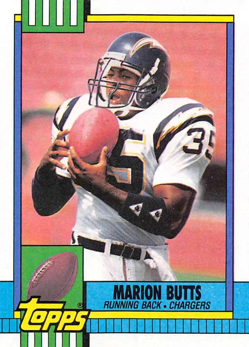 1990 Topps #383 Marion Butts EX Excellent San Diego Chargers Football Card - Football Card Single