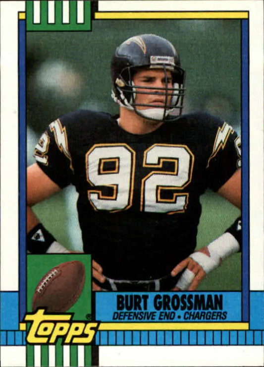 1990 Topps #384 Burt Grossman EX Excellent San Diego Chargers Football Card - Football Card Single