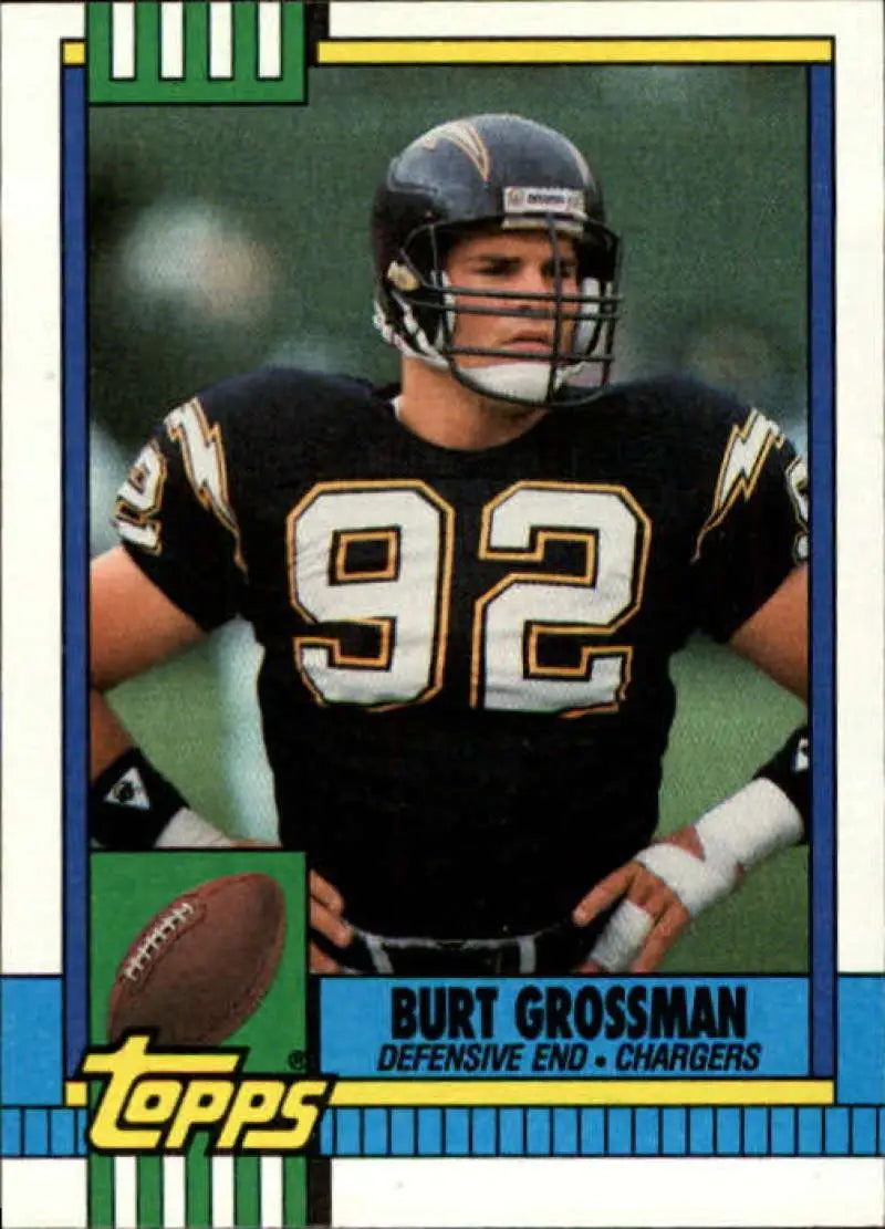 1990 Topps #384 Burt Grossman EX Excellent San Diego Chargers Football Card - Football Card Single
