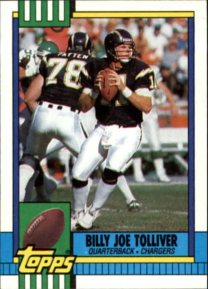 1990 Topps #387 Billy Joe Tolliver EX Excellent San Diego Chargers Football Card - Football Card Single