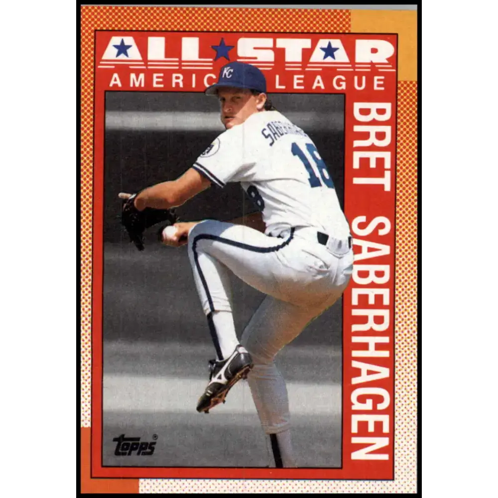 1990 Topps #393 Bret Saberhagen AS NM-MT Kansas City Royals Baseball Card - Baseball Card Single