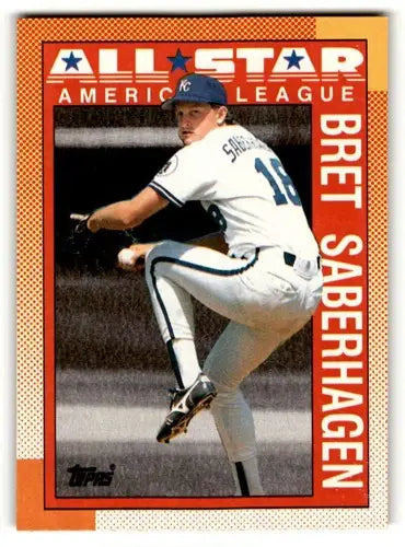 Bret Saberhagen Kansas City Royals baseball card from 1990 Topps Series #393