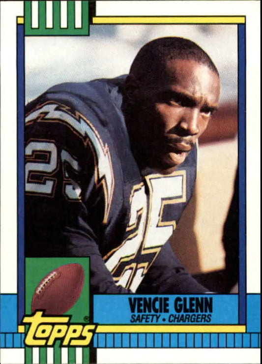 1990 Topps #394 Vencie Glenn EX Excellent San Diego Chargers Football Card - Football Card Single