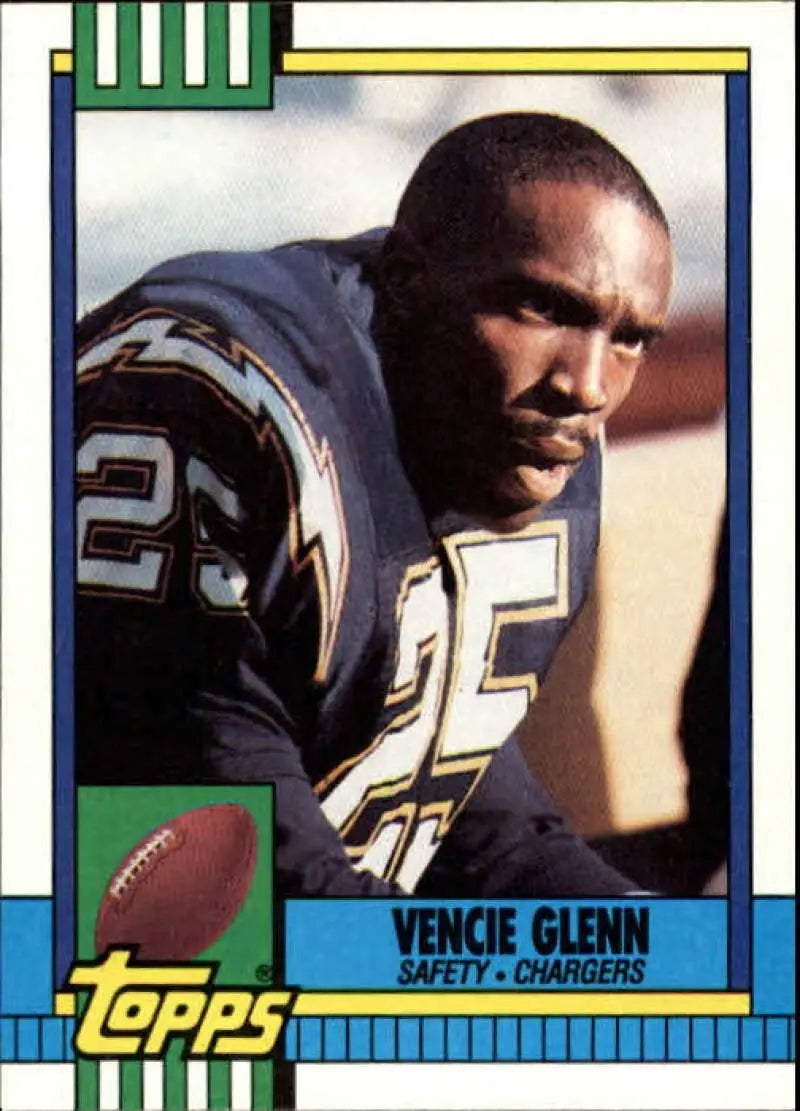 1990 Topps #394 Vencie Glenn EX Excellent San Diego Chargers Football Card - Football Card Single