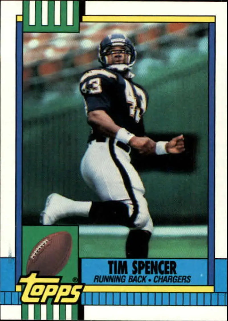 1990 Topps #395 Tim Spencer EX Excellent San Diego Chargers Football Card - Football Card Single