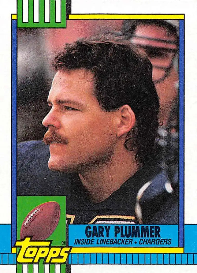 1990 Topps #396 Gary Plummer EX Excellent San Diego Chargers Football Card - Football Card Single