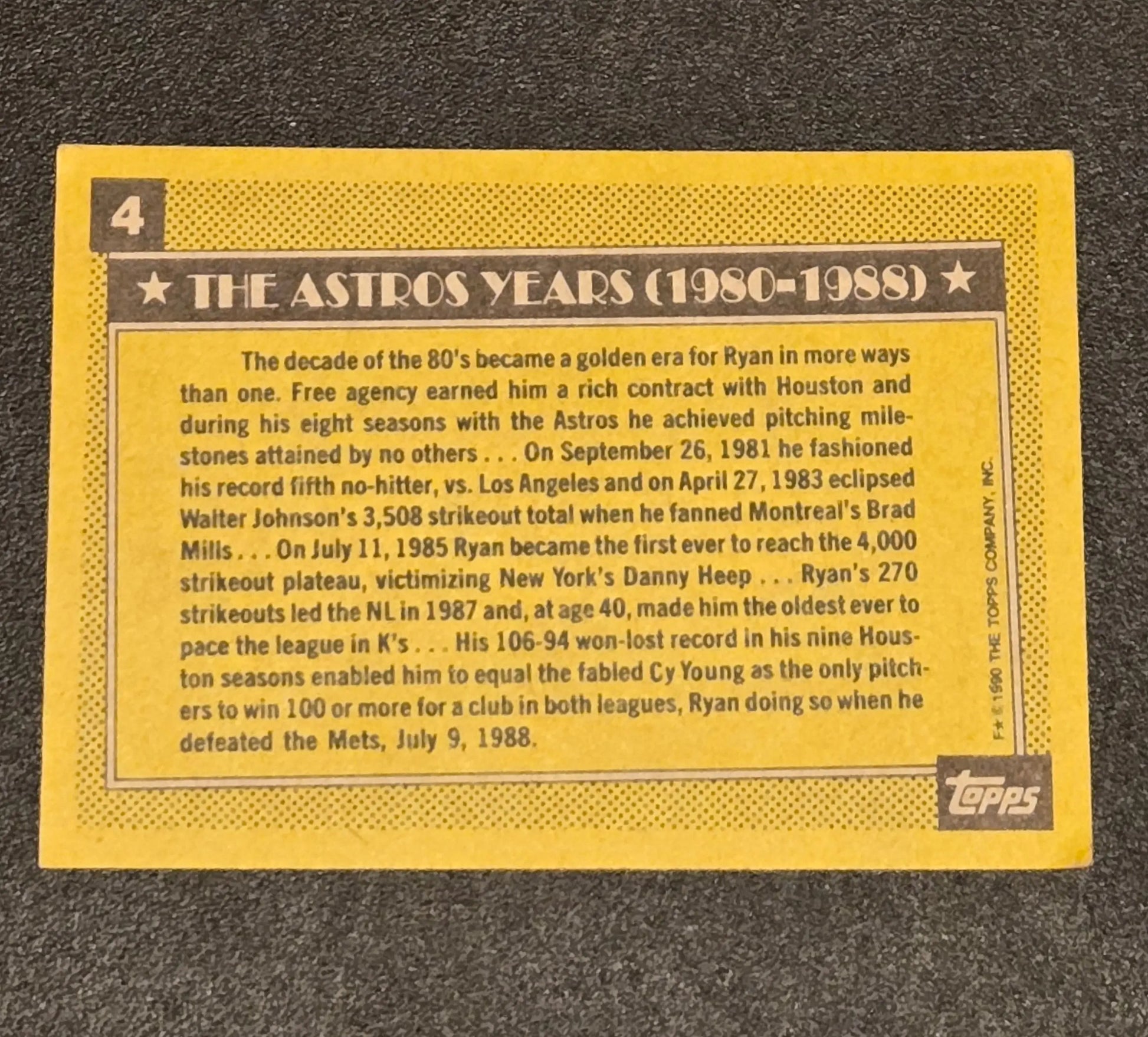 1990 Topps #4 Nolan Ryan Collector’s Edition (Tiffany) - Collectible Card