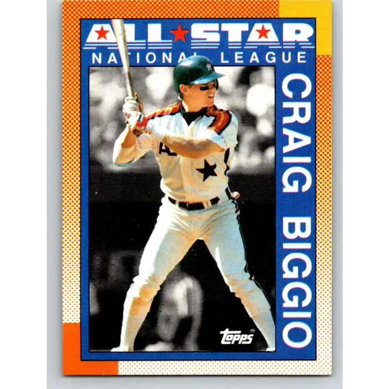 1990 Topps #404 Craig Biggio AS NM-MT Houston Astros Baseball Card - Baseball Card Single