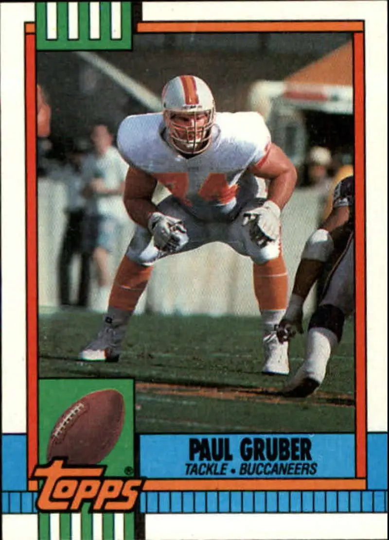 1990 Topps #406 Paul Gruber EX Excellent Tampa Bay Buccaneers Football Card - Football Card Single