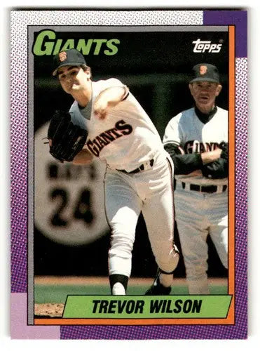 Original gloss Trevor Wilson San Francisco Giants baseball card from 1990 Topps #408