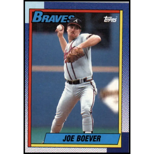 1990 Topps #410 Joe Boever NM-MT Atlanta Braves Baseball Card - Baseball Card Single