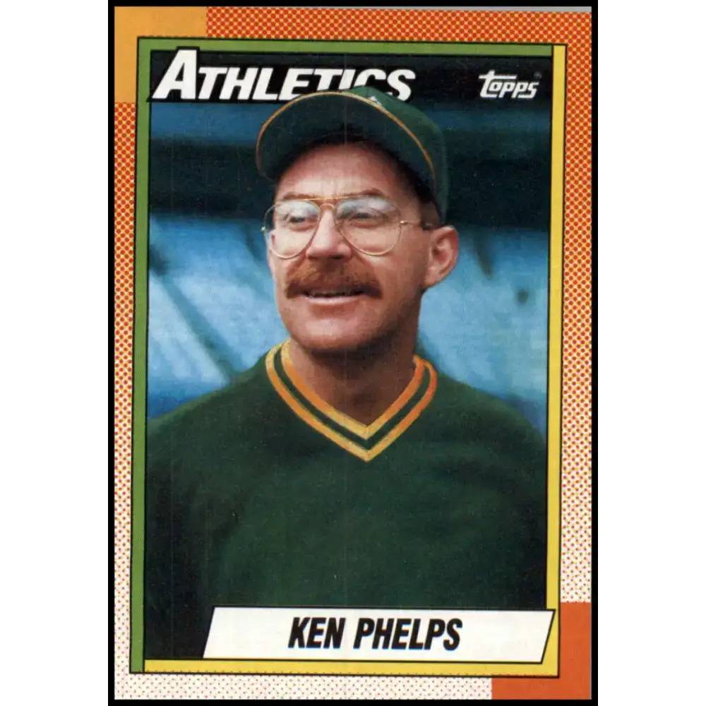 1990 Topps #411 Ken Phelps NM-MT Oakland Athletics Baseball Card - Baseball Card Single