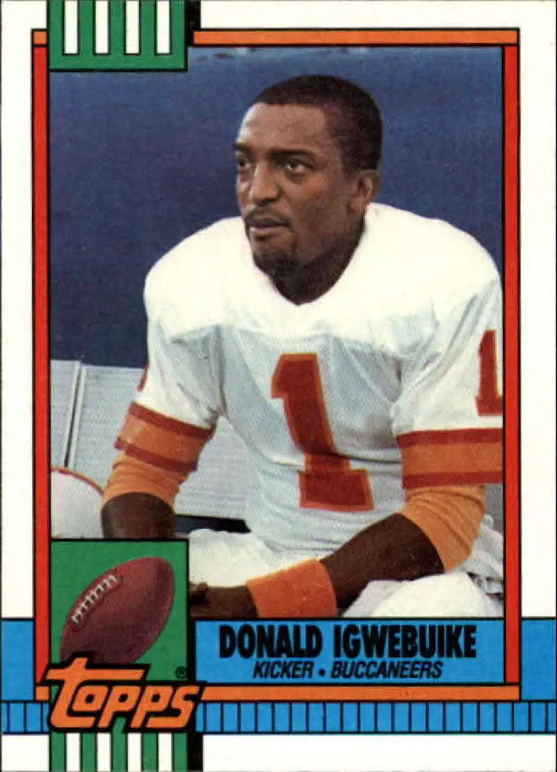 1990 Topps #412 Donald Igwebuike EX Excellent Tampa Bay Buccaneers Football Card - Football Card Single
