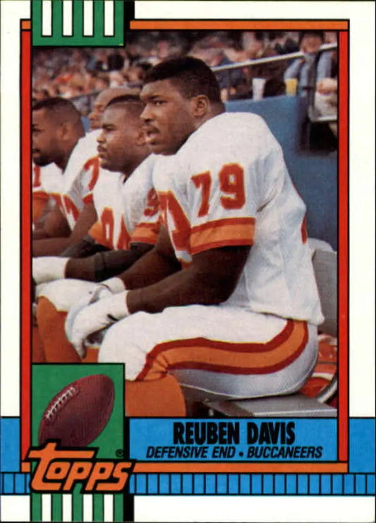 1990 Topps #413 Reuben Davis EX Excellent Tampa Bay Buccaneers Football Card