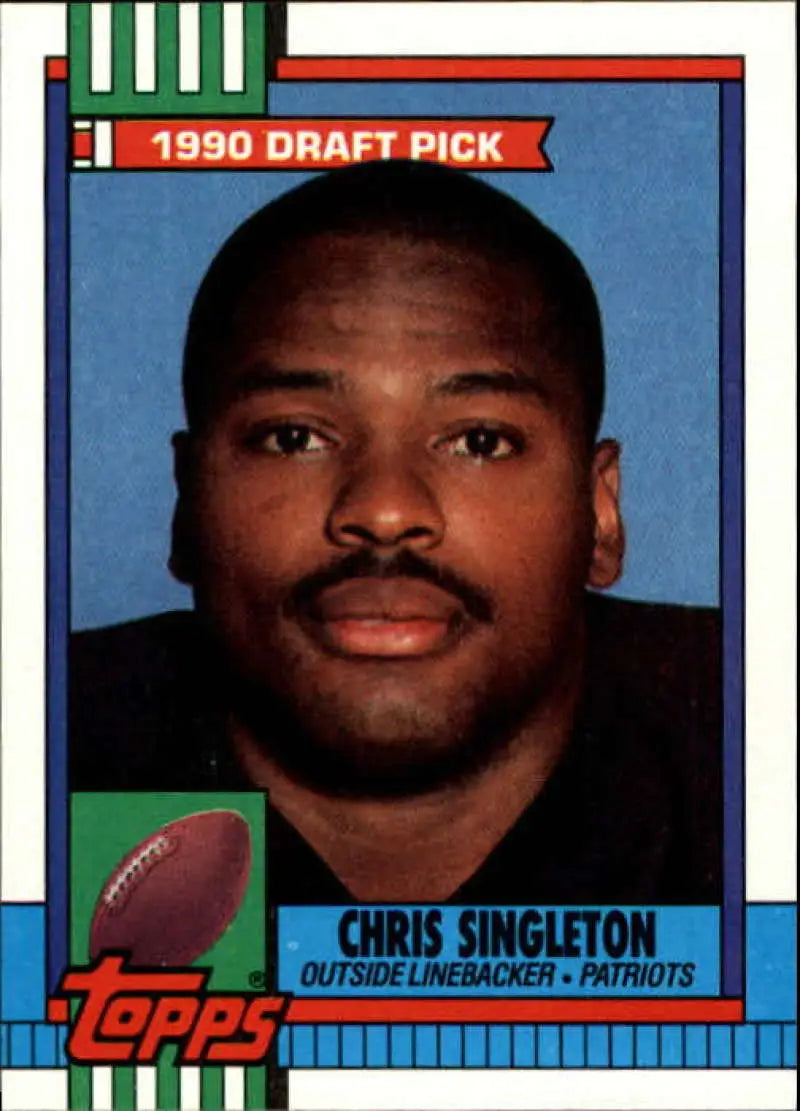 1990 Topps #416 Chris Singleton EX Excellent RC Rookie New England Patriots Football Card - Football Card Single