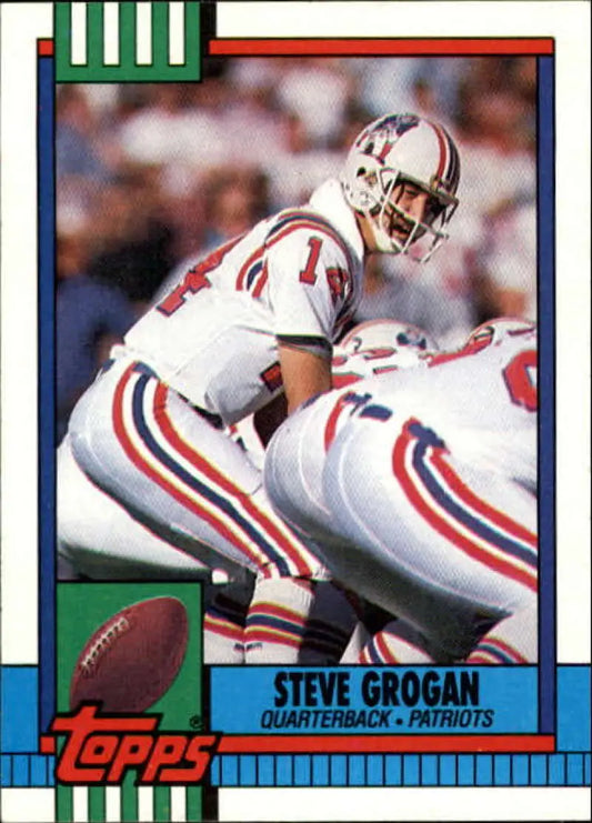 1990 Topps #418 Steve Grogan EX Excellent New England Patriots Football Card