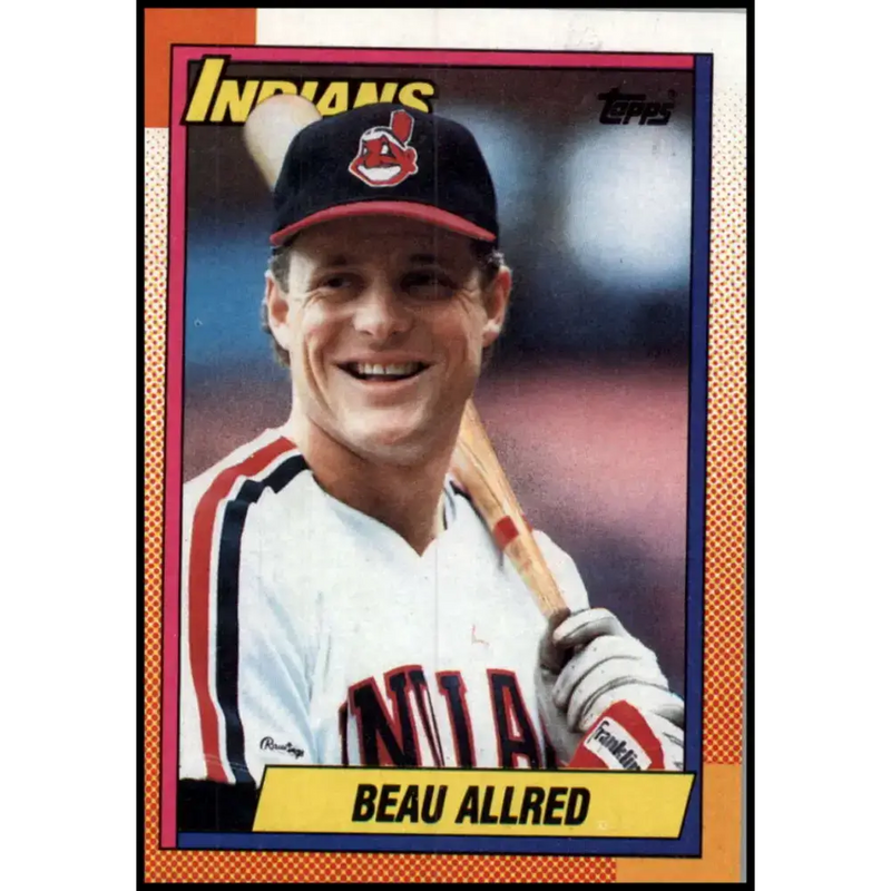 1990 Topps #419 Beau Allred NM-MT RC Rookie Cleveland Indians Baseball Card - Baseball Card Single